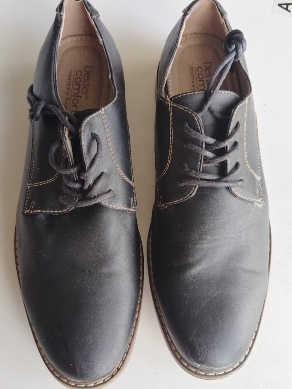 Dexter Comfort Men's Black Memory Foam Derby Shoes - Size 9.5